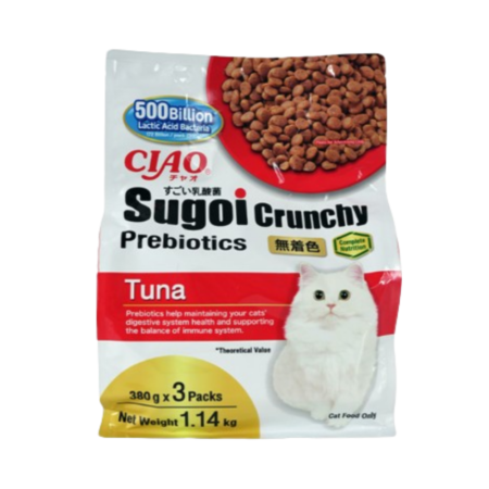 CIAO Sugoi Crunchy Tuna Flavor + Prebiotics 3x380g