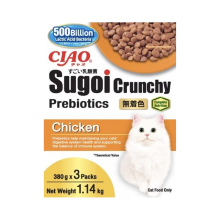 CIAO Sugoi Crunchy Chicken Flavor + Prebiotics 3x380g