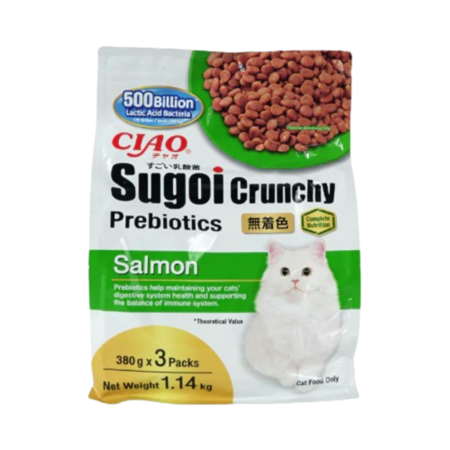 CIAO Sugoi Crunchy Salmon Flavor + Prebiotics 3x380g