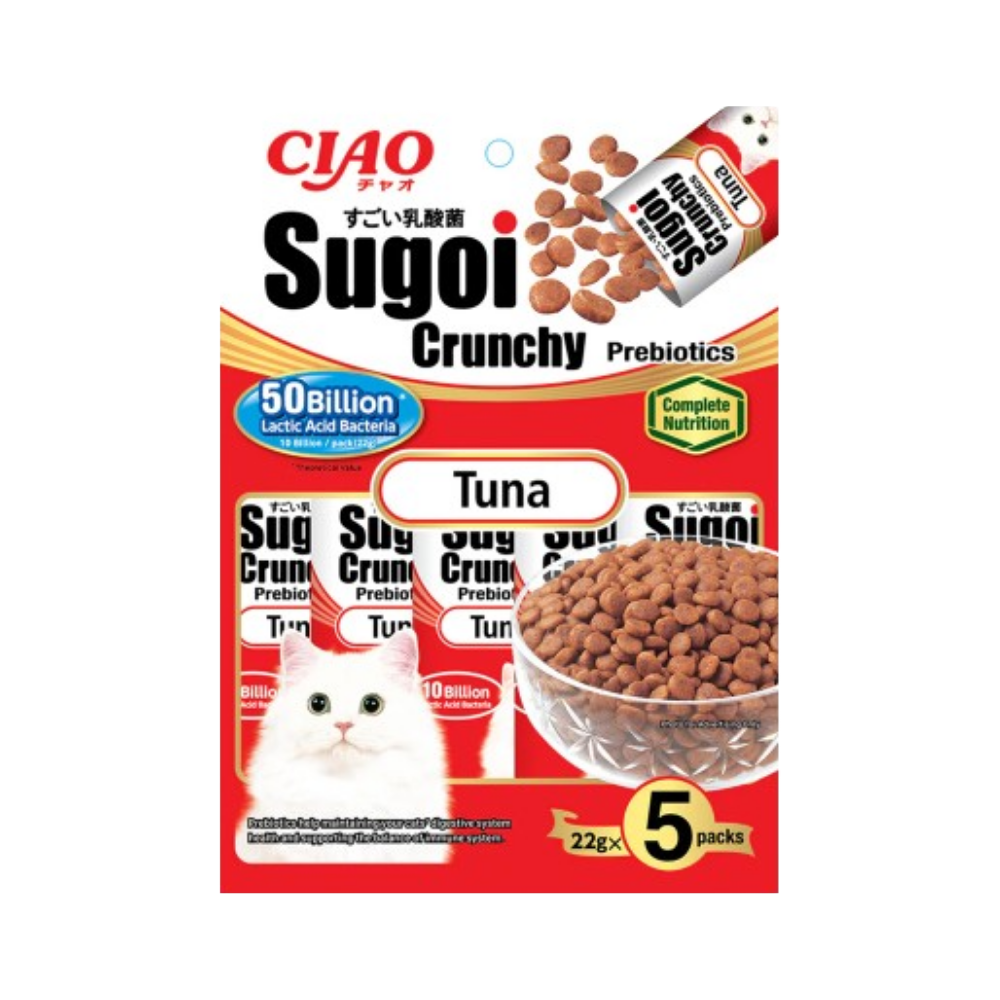 CIAO Sugoi Crunchy Tuna Flavor + Prebiotics 5x22g